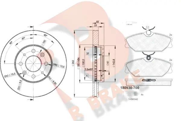 Brake Kit, disc brake (3R09302232)