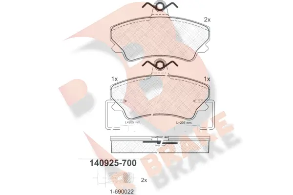 Brake Pad Set, disc brake (RB0925-700)