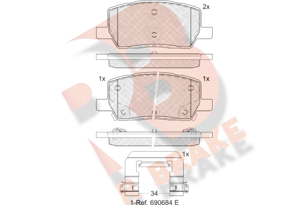 Brake Pad Set, disc brake (RB2461)