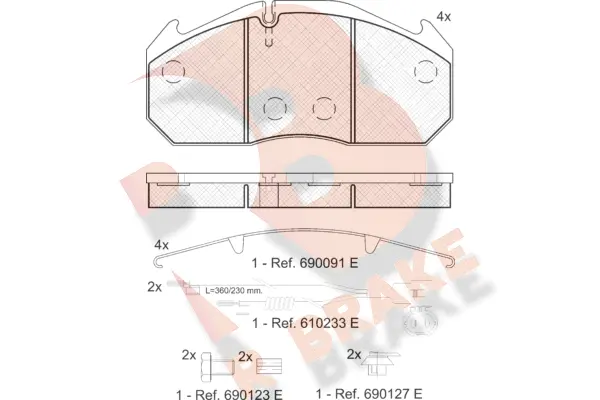 Brake Pad Set, disc brake (RB1040-114)