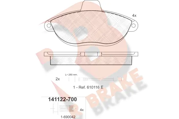 Brake Pad Set, disc brake (RB1122-700)