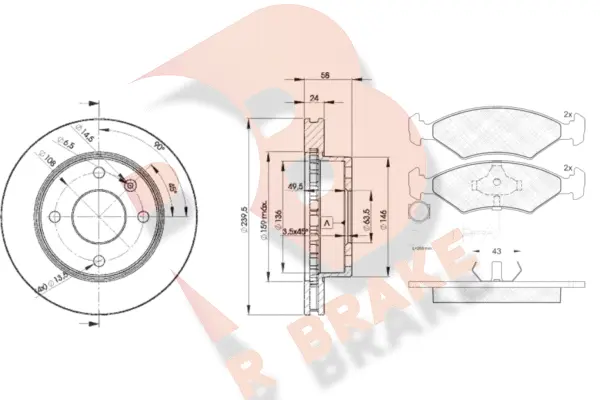 Brake Kit, disc brake (3R04104844)