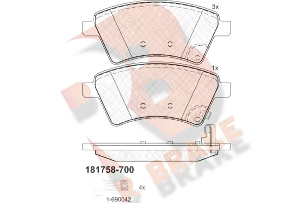 Brake Pad Set, disc brake (RB1758-700)