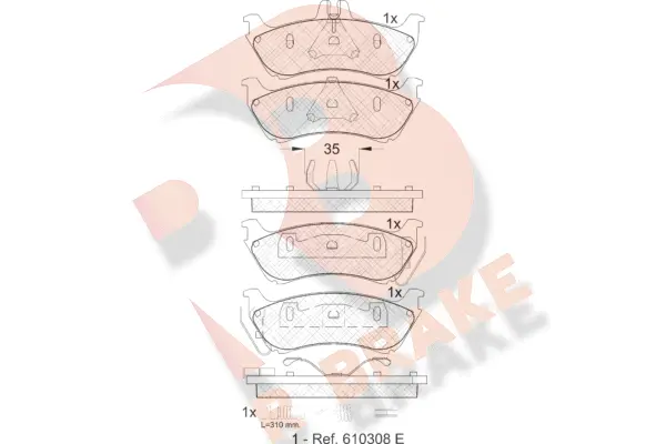 Brake Pad Set, disc brake (RB1392)