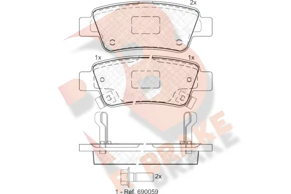 Brake Pad Set, disc brake (RB1888)
