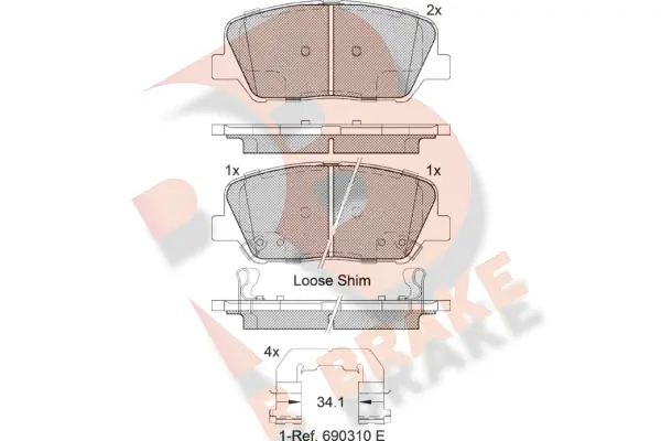 Brake Pad Set, disc brake (RB2102)