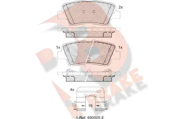 Brake Pad Set, disc brake (RB2036-208)