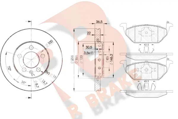 Brake Kit, disc brake (3R13385602)