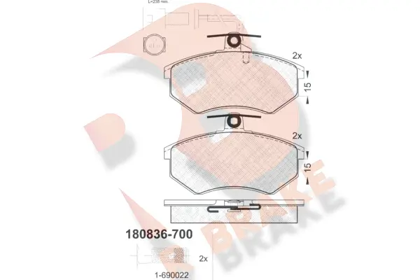 Brake Pad Set, disc brake (RB0836-700)