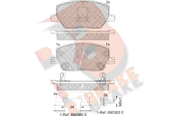 Brake Pad Set, disc brake (RB2243)