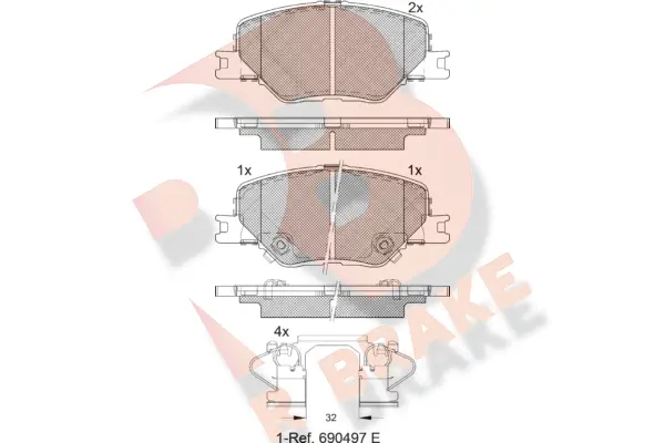 Brake Pad Set, disc brake (RB2332)