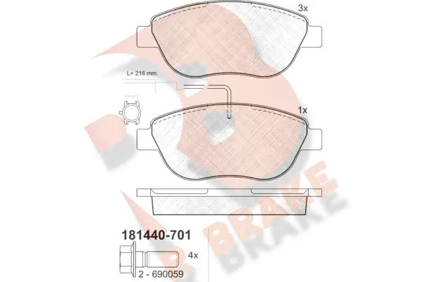 Brake Pad Set, disc brake (RB1440-701)