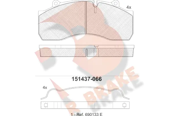 Brake Pad Set, disc brake (RB1437-066)
