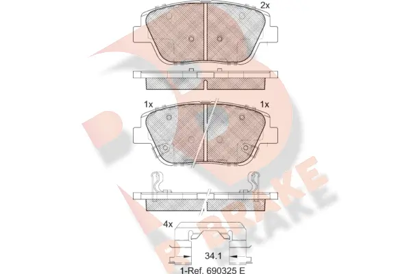 Brake Pad Set, disc brake (RB2136)