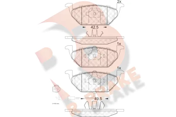 Brake Pad Set, disc brake (RB1349)