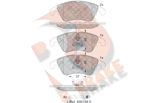 Brake Pad Set, disc brake (RB1865)
