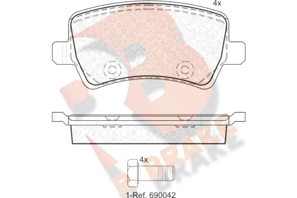 Brake Pad Set, disc brake (RB1776)