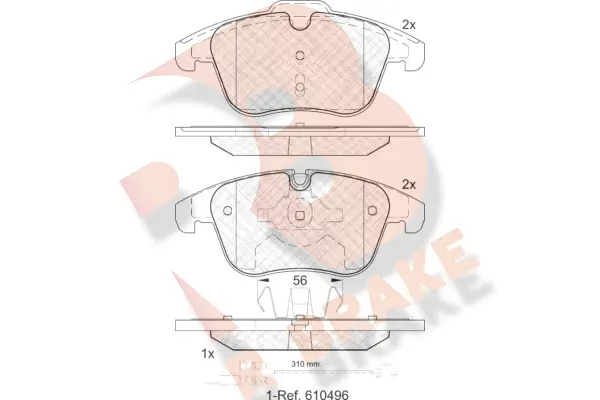 Brake Pad Set, disc brake (RB1886-203)