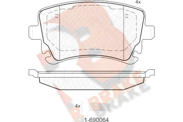 Brake Pad Set, disc brake (RB1674-204)