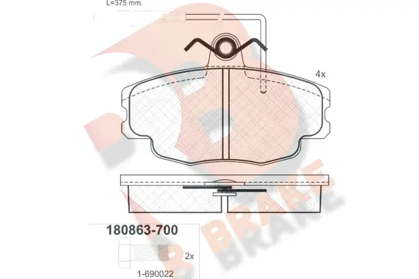 Brake Pad Set, disc brake (RB0863-700)