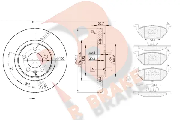 Brake Kit, disc brake (3R13495603)