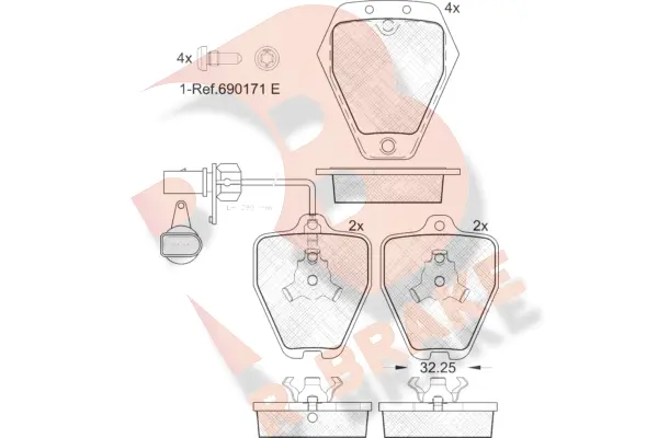 Brake Pad Set, disc brake (RB1694)