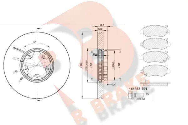 Brake Kit, disc brake (3R13675613)