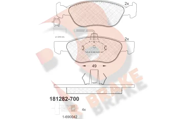 Brake Pad Set, disc brake (RB1282-700)
