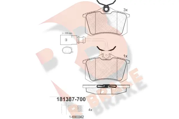 Brake Pad Set, disc brake (RB1387-700)