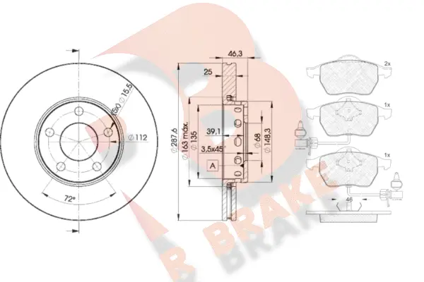 Brake Kit, disc brake (3R13624063)