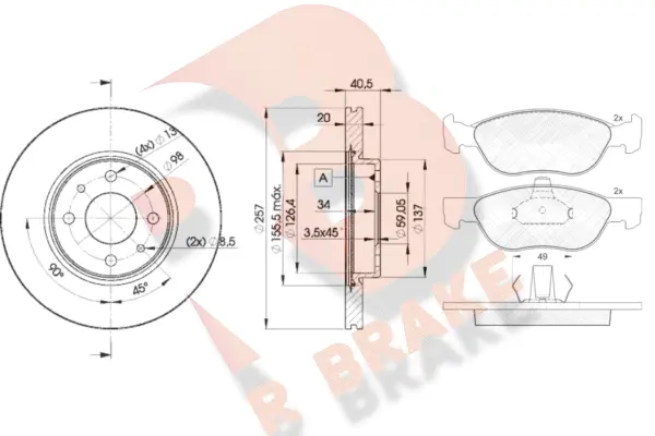 Brake Kit, disc brake (3R16025056)