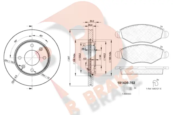 Brake Kit, disc brake (3R14394694)