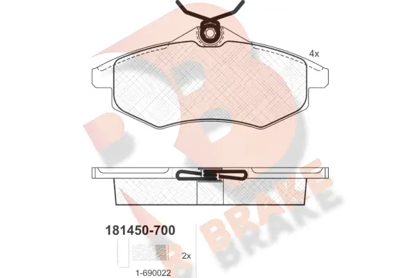 Brake Pad Set, disc brake (RB1450-700)