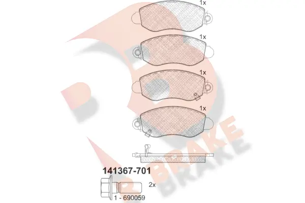 Brake Pad Set, disc brake (RB1367-701)