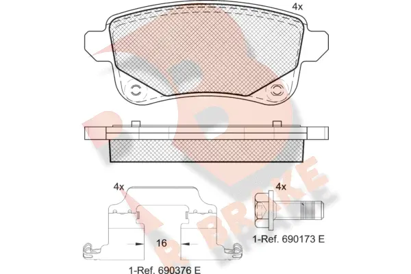 Brake Pad Set, disc brake (RB2222)