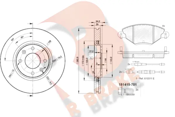 Brake Kit, disc brake (3R14194752)
