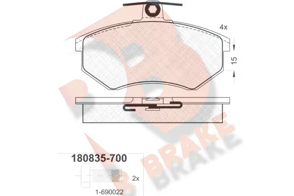 Brake Pad Set, disc brake (RB0835-700)