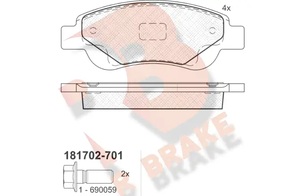 Brake Pad Set, disc brake (RB1702-701)
