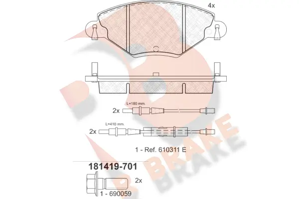 Brake Pad Set, disc brake (RB1419-701)