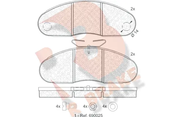 Brake Pad Set, disc brake (RB0834)