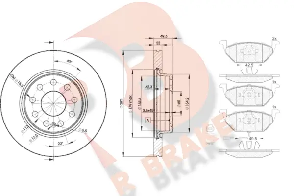 Brake Kit, disc brake (3R13495614)
