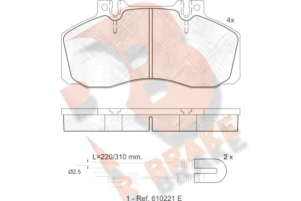 Brake Pad Set, disc brake (RB0722)