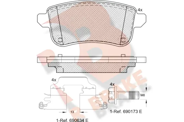 Brake Pad Set, disc brake (RB1904-203)