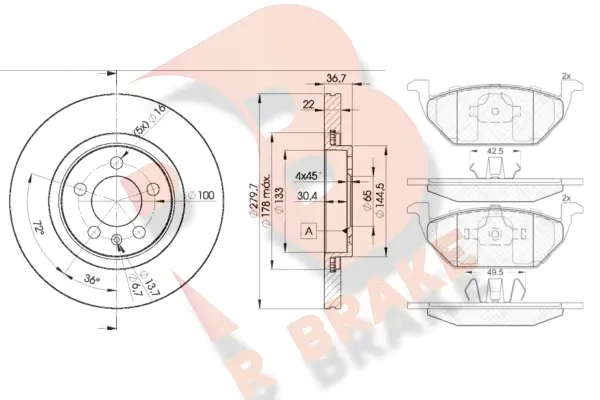 Brake Kit, disc brake (3R13385603)