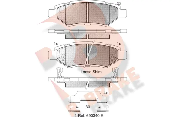 Brake Pad Set, disc brake (RB2142)