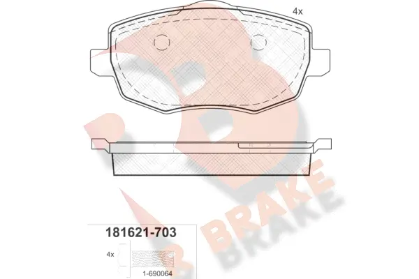 Brake Pad Set, disc brake (RB1621-703)