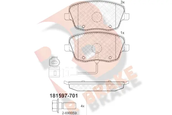 Brake Pad Set, disc brake (RB1597-701)