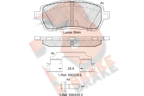 Brake Pad Set, disc brake (RB1881-204)