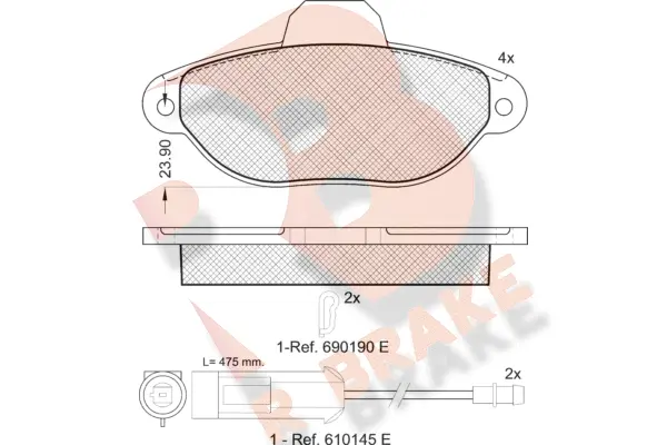 Brake Pad Set, disc brake (RB0953)