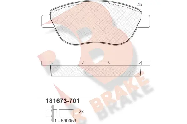 Brake Pad Set, disc brake (RB1673-701)